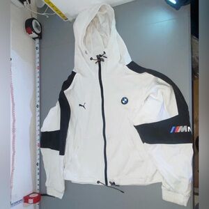 Women PUMA BMW M Motorsport Hooded zip Jacket Black White XL